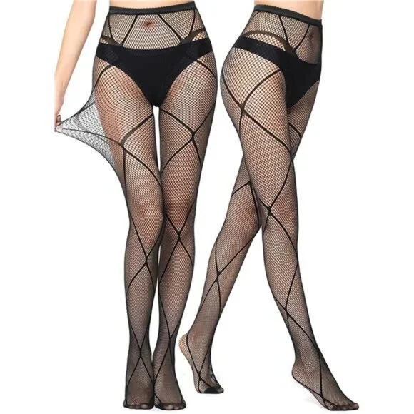 4 Women's Patterned Tights Stockings Pantyhose for Halloween Cosplay Party - Picture 5 of 5